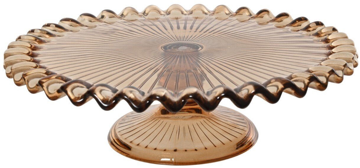 Patera szklana okrągła na nóżce elegancka vintage 25cm