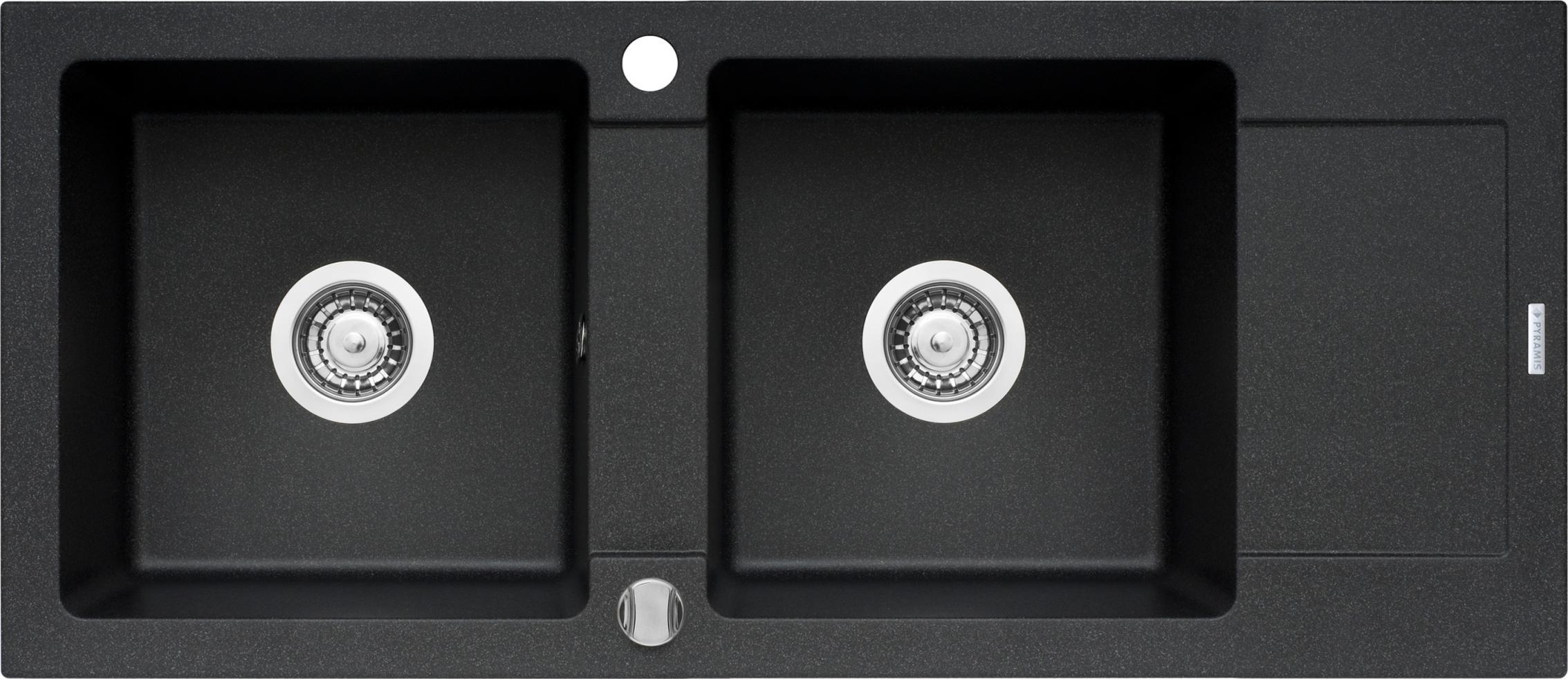 Zlewozmywak Pyramis Zlew Pyramis MIDO 116x50 2B 1D Czarny