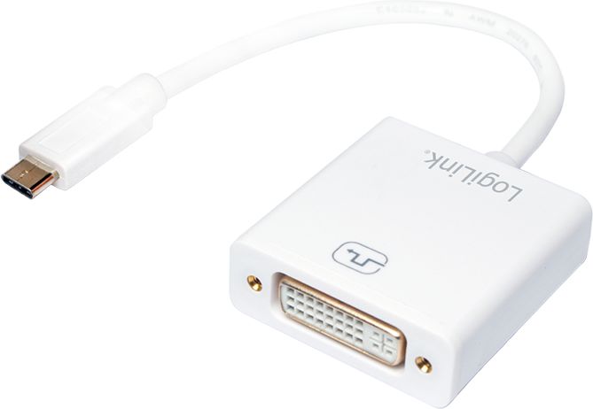 Adapter USB LogiLink USB-C - DVI Biały (UA0245A)