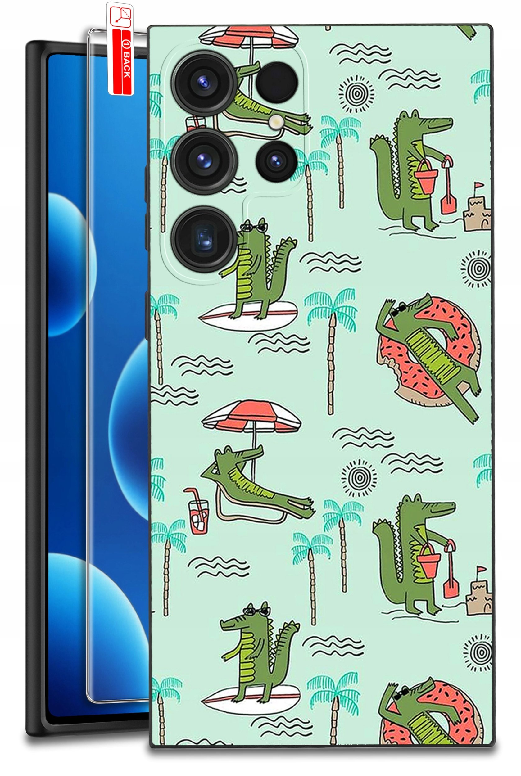 krainaGSM ETUI do Samsung Galaxy S24 Ultra | Wzory | SILIKONOWE MATT CASE + SZKŁO 9H