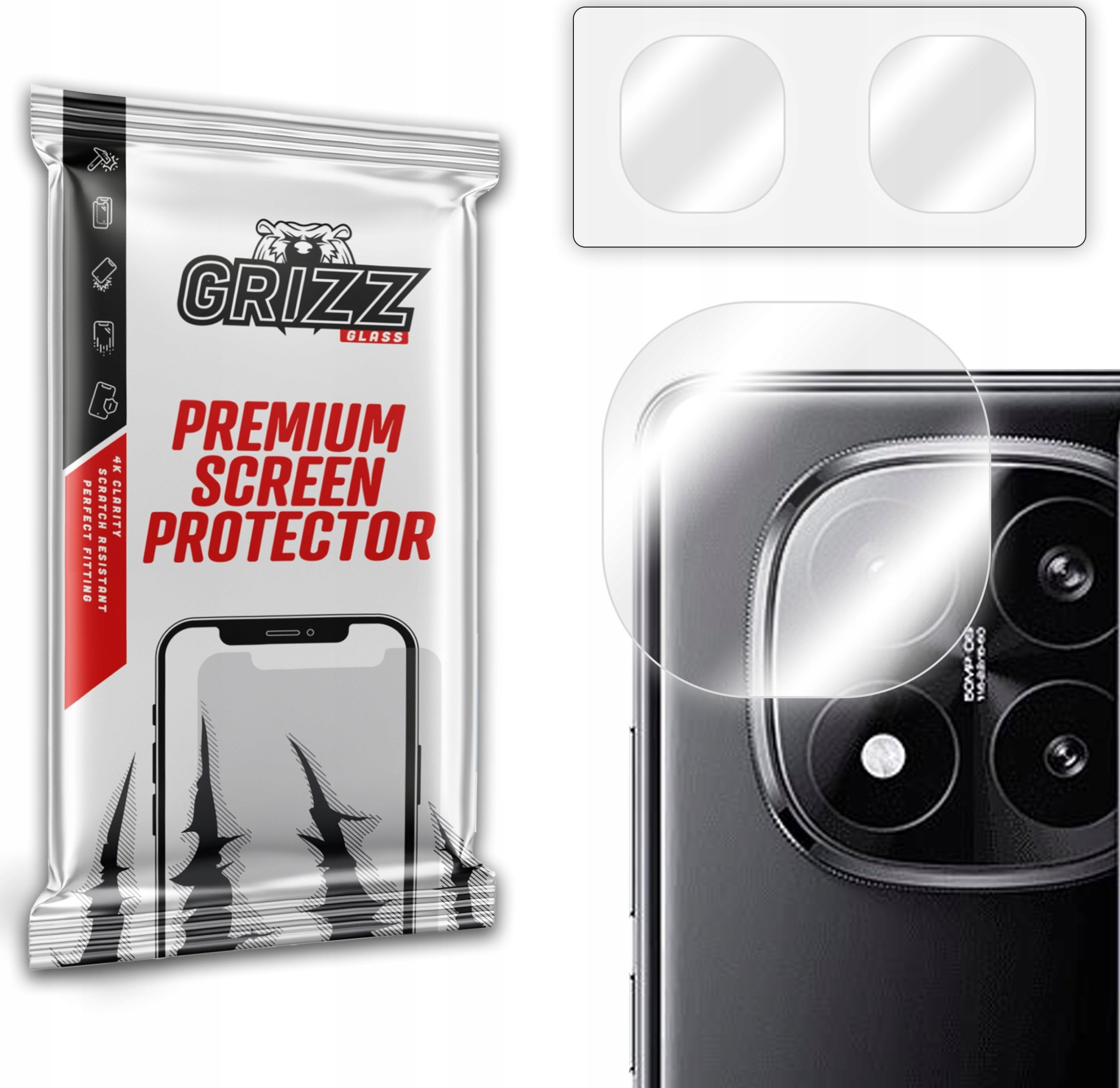 GrizzGlass Szkło na aparat GrizzGlass HybridGlass Camera do Xiaomi Redmi Note 14 Pro Plus