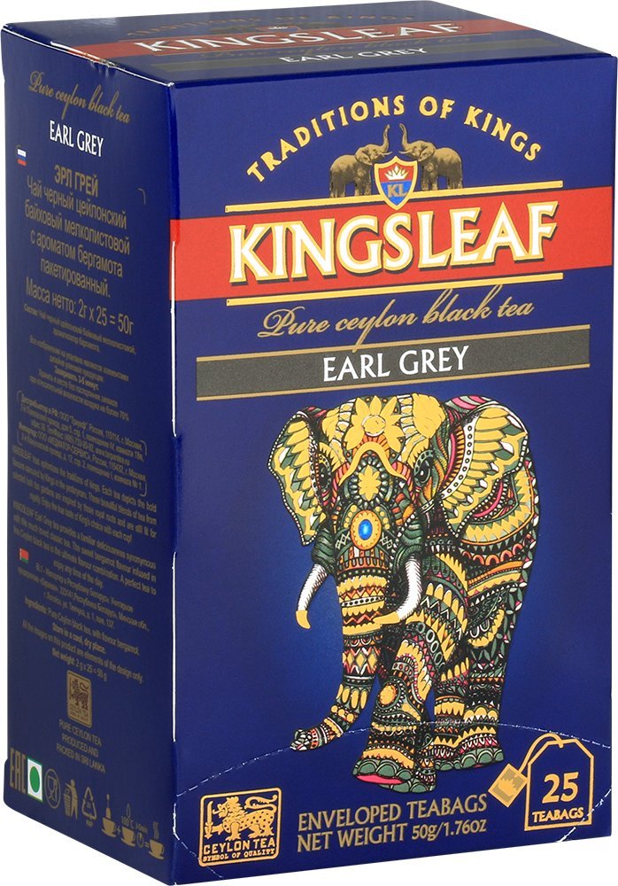 Kingsleaf Herbata czarna Ceylon Earl Grey 25 kopert