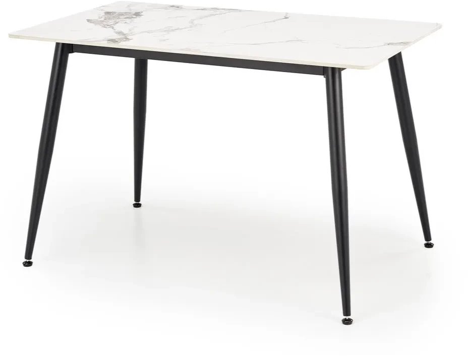 Stół EMILIO 120x80 biały marmur/czarny HALMAR