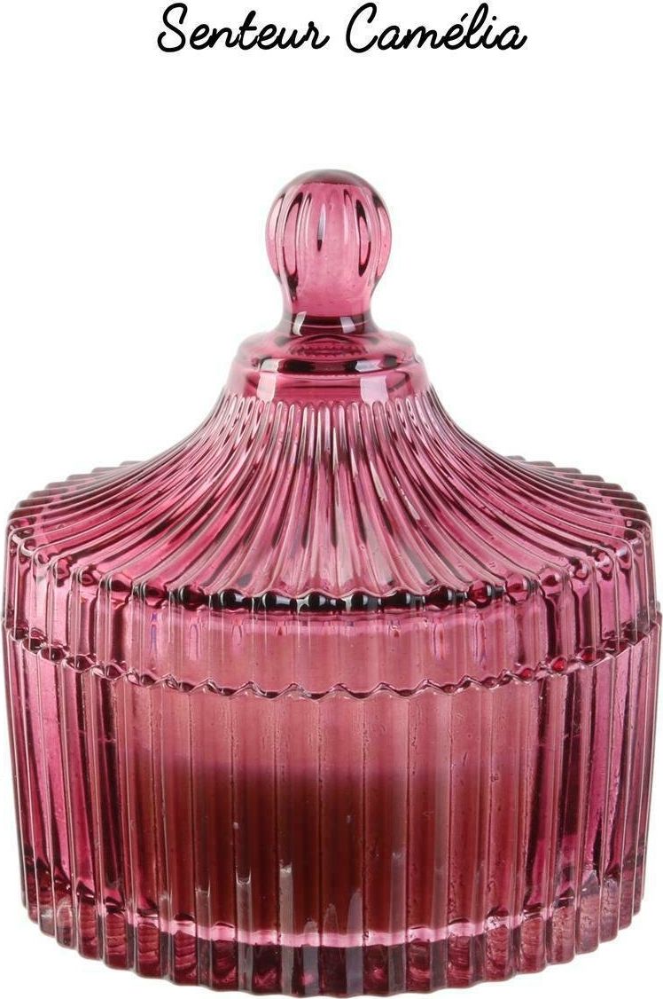 Intesi Świeca ze szkła bohemskiego L czerwona