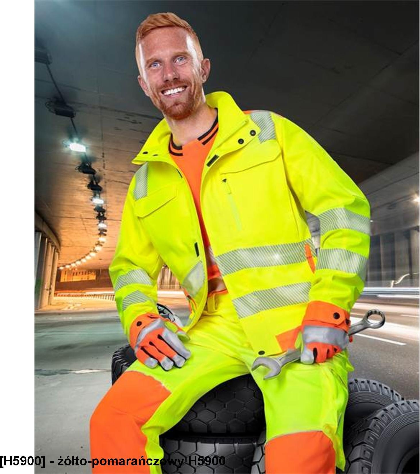 Ardon SIGNAL - bluza ostrzegawcza, 35 % bawełna, 65 % poliester, 290 g/m2 - żółto-pomarańczowy H5900 2XL