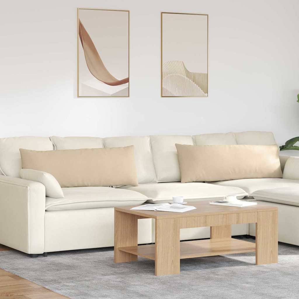 vidaXL Poduszki na sofę 2 pcs Kremowy 120 x 40 cm tkanina