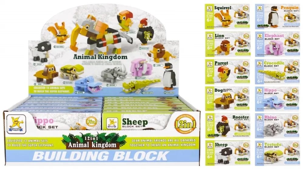 KLOCKI KONSTR ZWIERZ 13X7X3 MIX12 MC 12/360/720