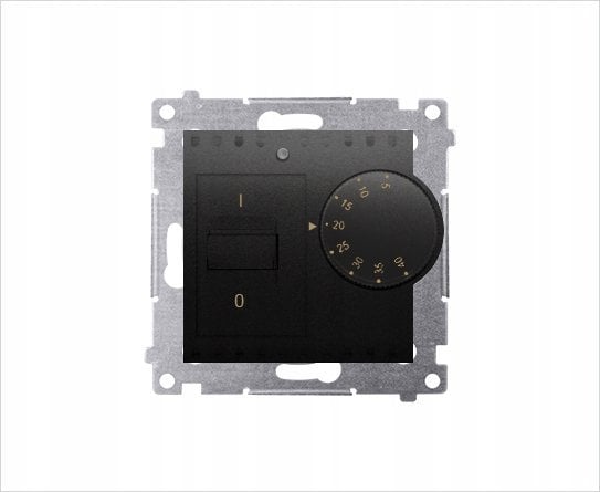 Kontakt-Simon Simon 54 Regulator temperatury z czujnikiem wewnętrznym (moduł) 16(2) A 230V montaż na wkręty czarny mat DRT10W.02/49