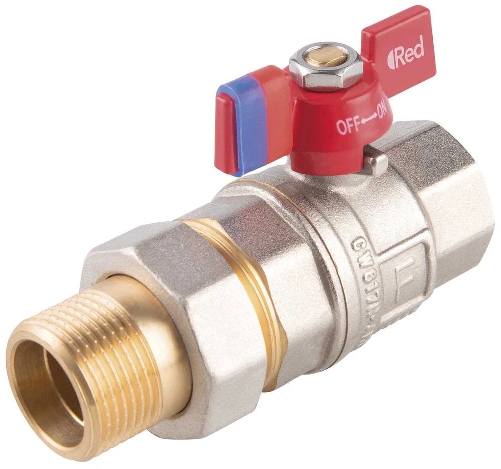 Zawór kulowy nakrętno-wkrętny z motylkiem, ze śrubunkiem 3/4 F-Power Pro