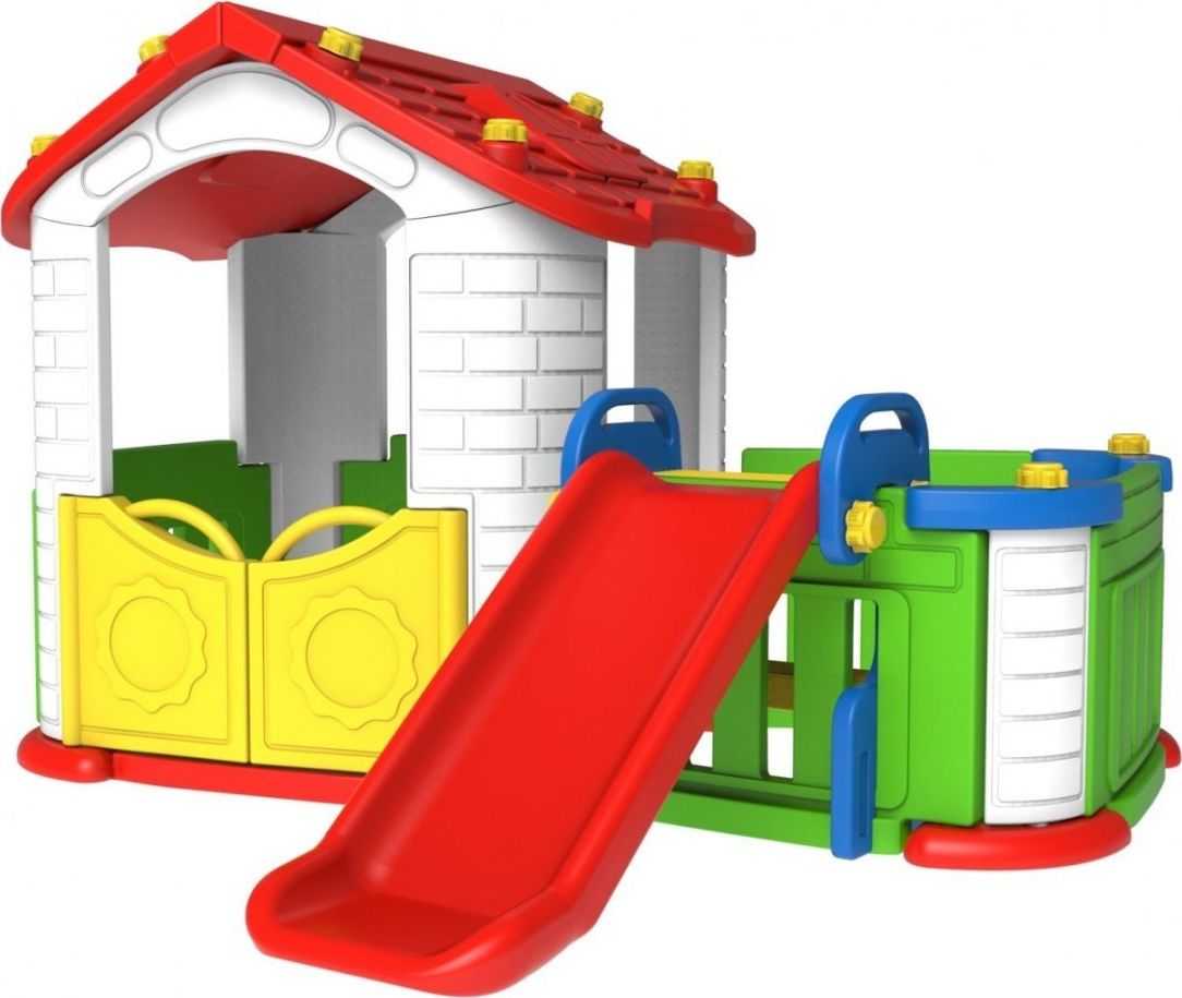 Joko Domek ogrodowy ze zjeżdżalnią i ogródkiem 3w1 dla dzieci