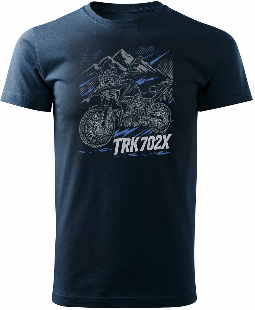 Koszulka z motocyklem Benelli TRK 702 X TRK702 TRK702X męska granatowa REGULAR S