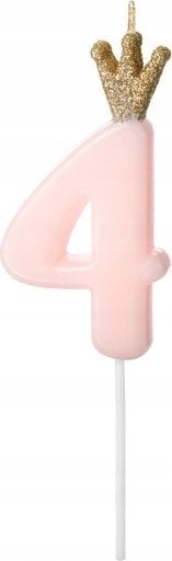Świeczka urodz.Cyferka 4 j.róż 9,5cm 71756