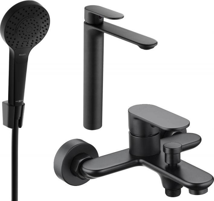 Mexen Mexen Milo R05 zestaw wannowy, czarny - 71313R05-70