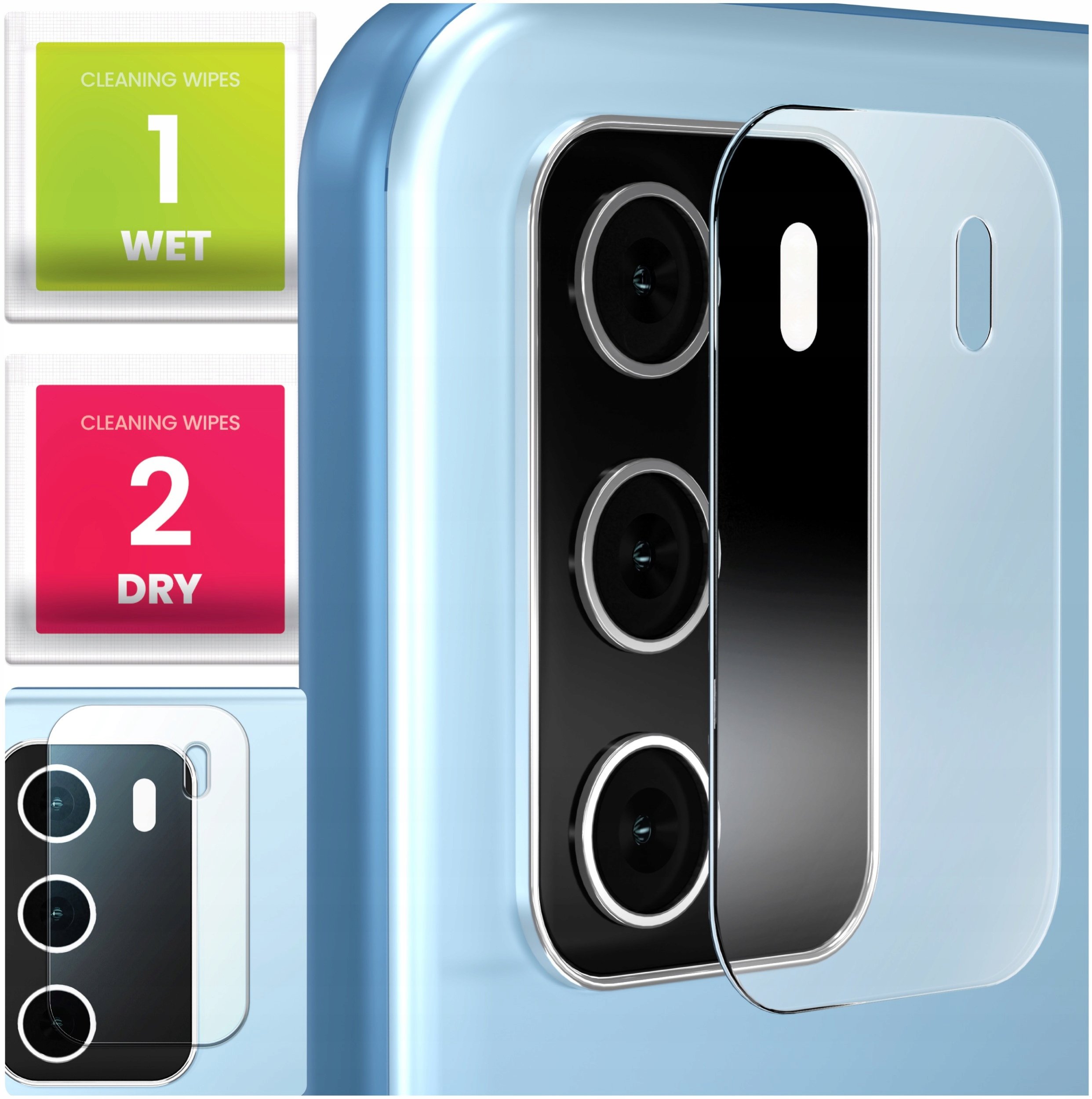 2-PAK Szkło Na Aparat Do Oppo A54S (Hartowane, Ochronne, Na Obiektyw, 9H)