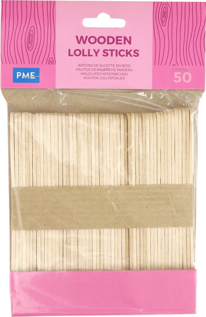 PME Drewniane patyczki do lizaków 50 sztuk 11 cm