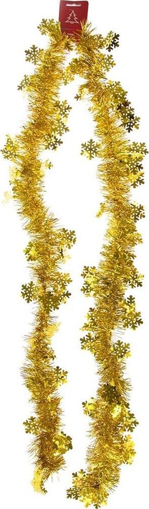 Łańcuch dekoracyjny - śnieżynki złoty