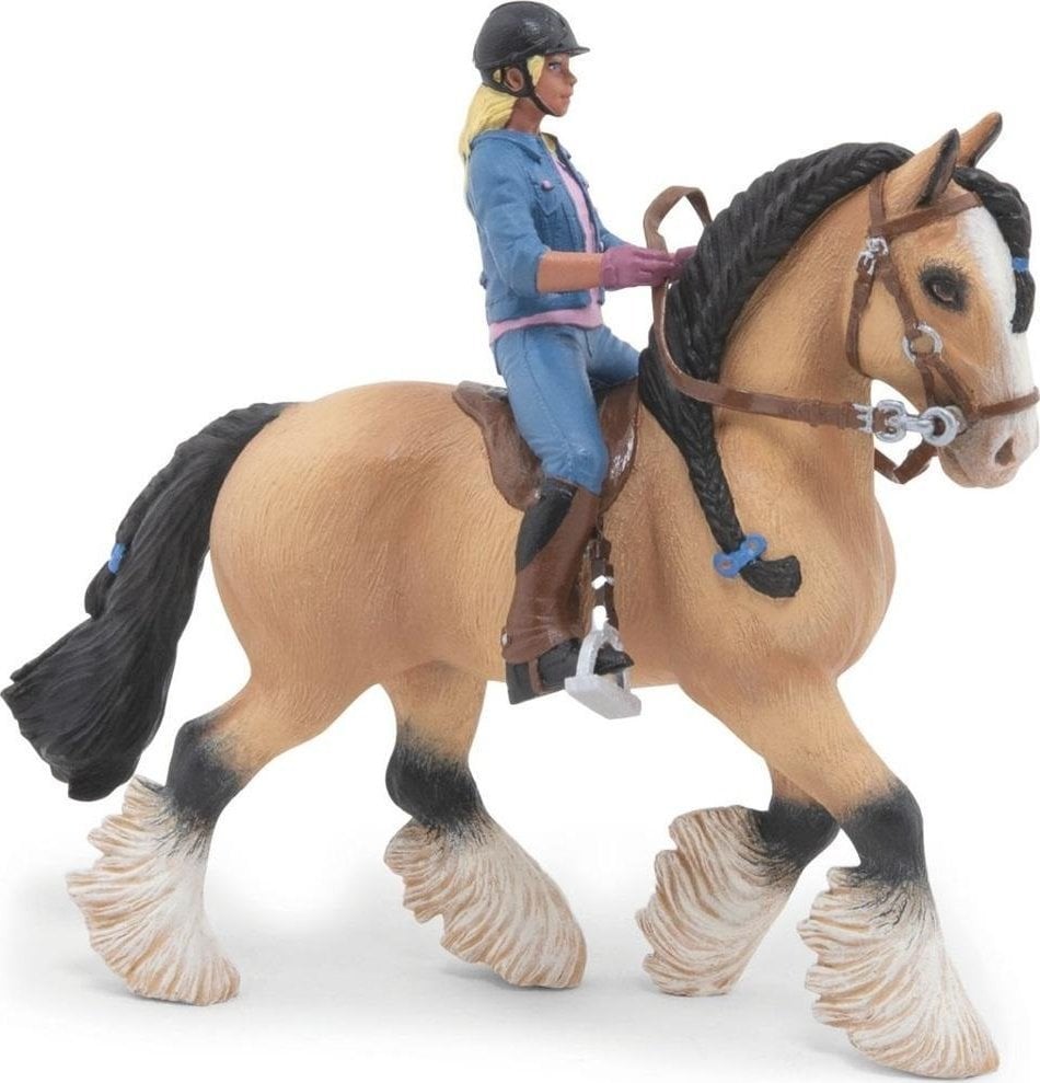 Koń Tinker z młodym jeźdźcem