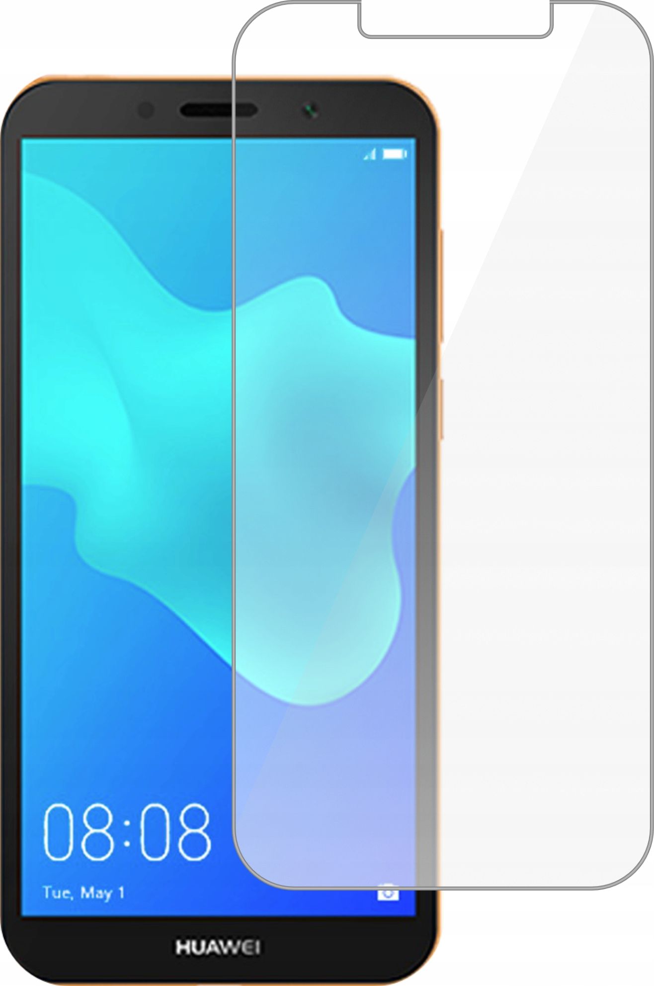 etumi Szkło Hartowane 9H Do Huawei Y5 2018 Szybka Szkiełko Ochronne Na Ekran Twarde Płaskie Przód / Ochrona Matrycy Telefonu Glas0290