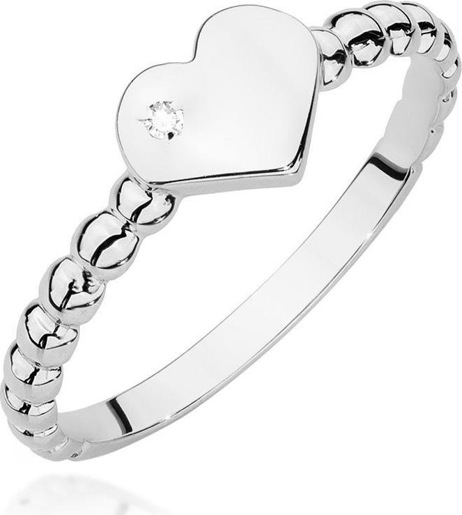 Best Diamonds złoty pierścionek z brylantem 0.01ct 18