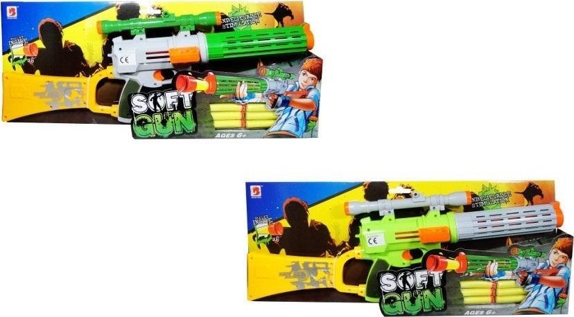 Pistolet wyrzutnia na strzałki pociski z pianki BBRO4194 BIGTOYS mix cena za 1 szt