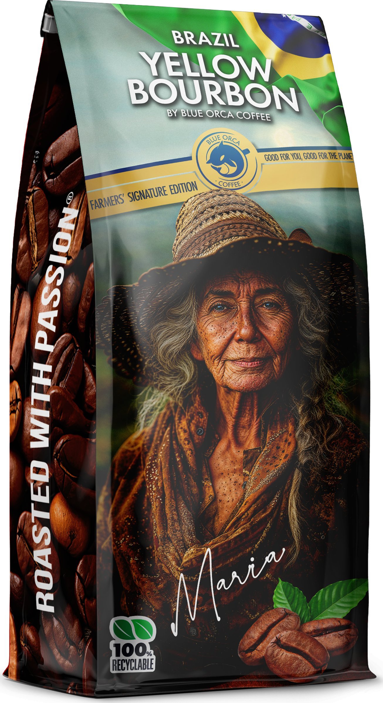 Kawa ziarnista Blue Orca Coffee Kawa ziarnista BRAZIL YELLOW BOURBON 1kg Limited Edition BLUE ORCA COFFEE