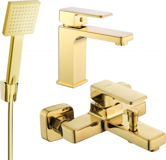 Mexen Mexen Cetus R45 zestaw wannowy, złoty - 744303R45-50