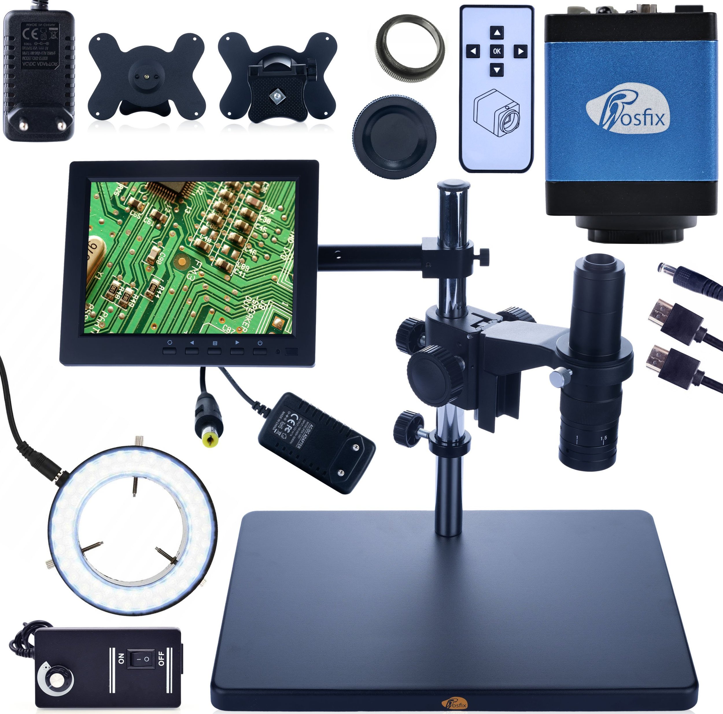 Mikroskop Rosfix MIKROSKOP CYFROWY DO LUTOWANIA JUBILERSTWA KAMERA WYŚWIETLACZ UCHWYT ZESTAW