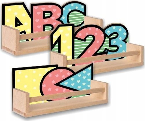 Półka drewniana EDUKACYJNA ZESTAW PÓŁEK 3 SZT