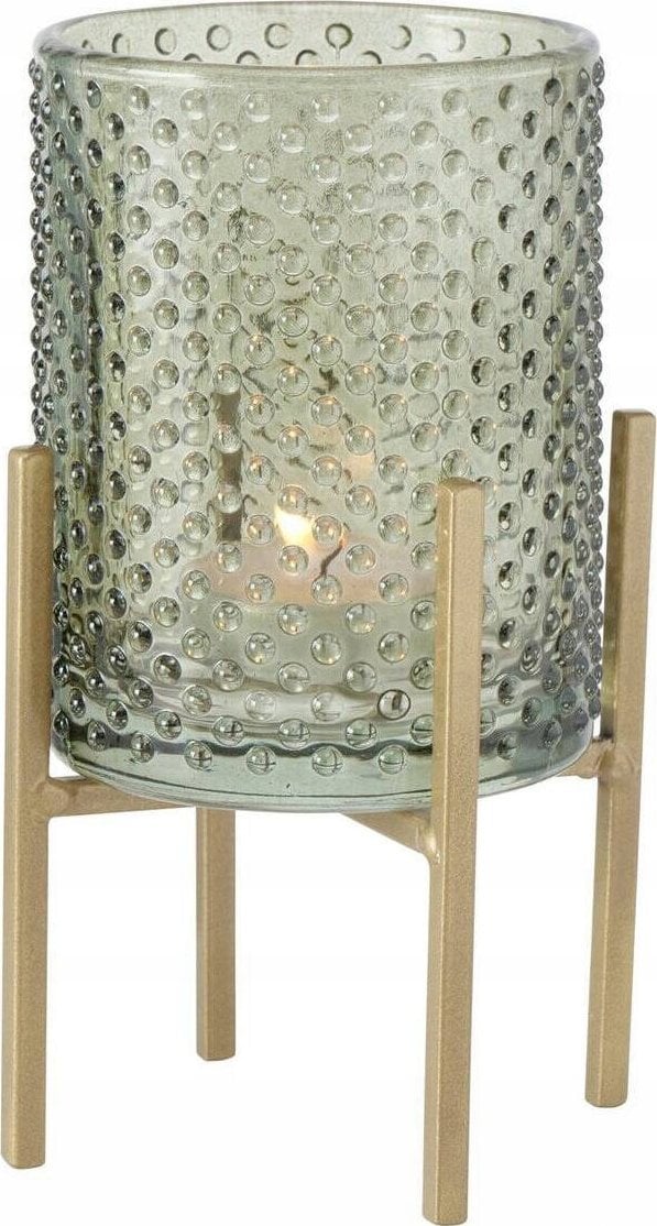 Boltze Świecznik na tealighty BOLITO, zielone szkło, Ø 8 cm