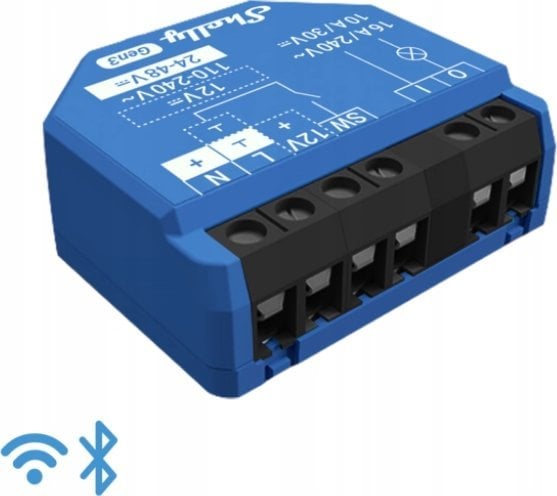System przekazu sygnału AV Shelly Shelly Relais "1 Gen3" max 16A WLAN BT