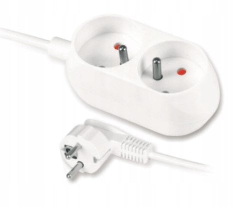 Przedłużacz 2-gniazda z/u 10A 5m biały, PS-270/5,0 BIAŁY