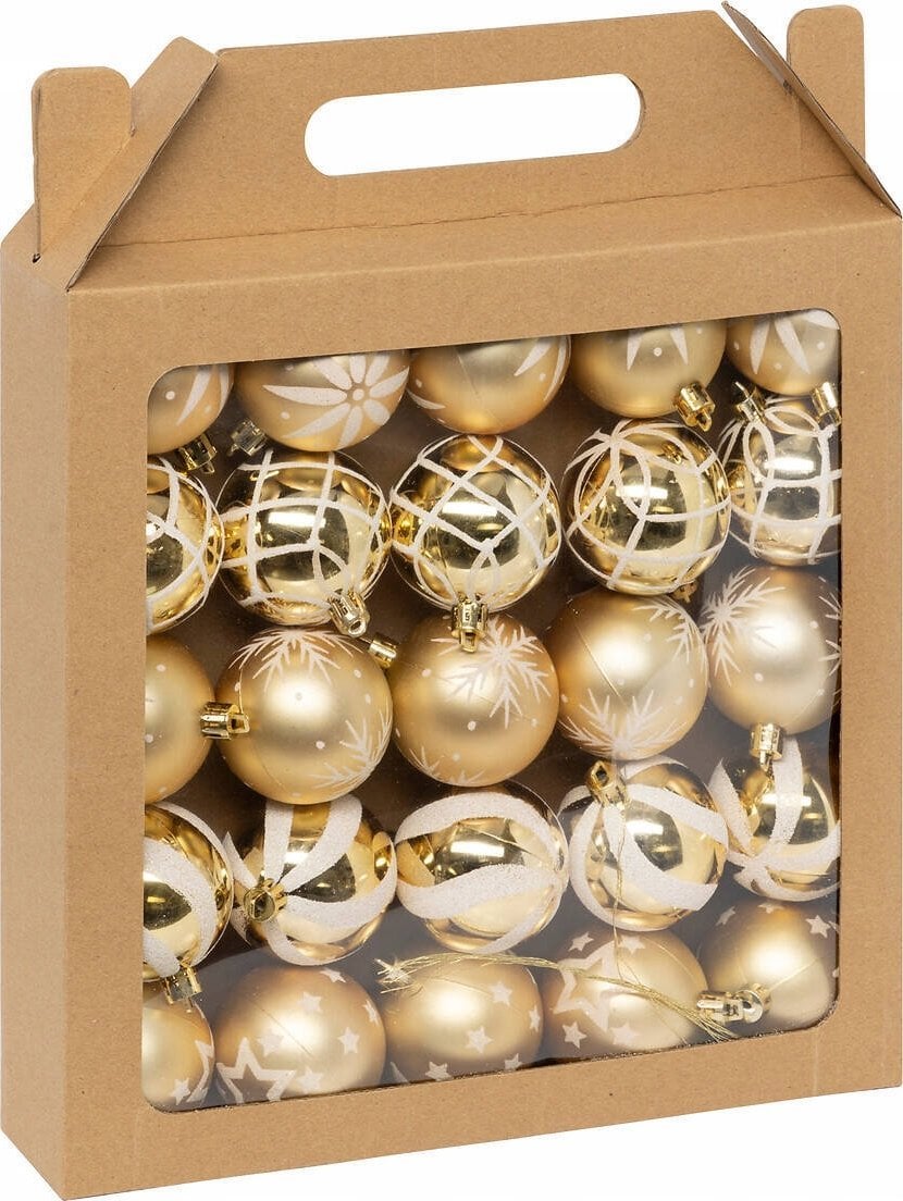 Atmosphera Zestaw złotych bombek, różne wzory, Ø 6 cm