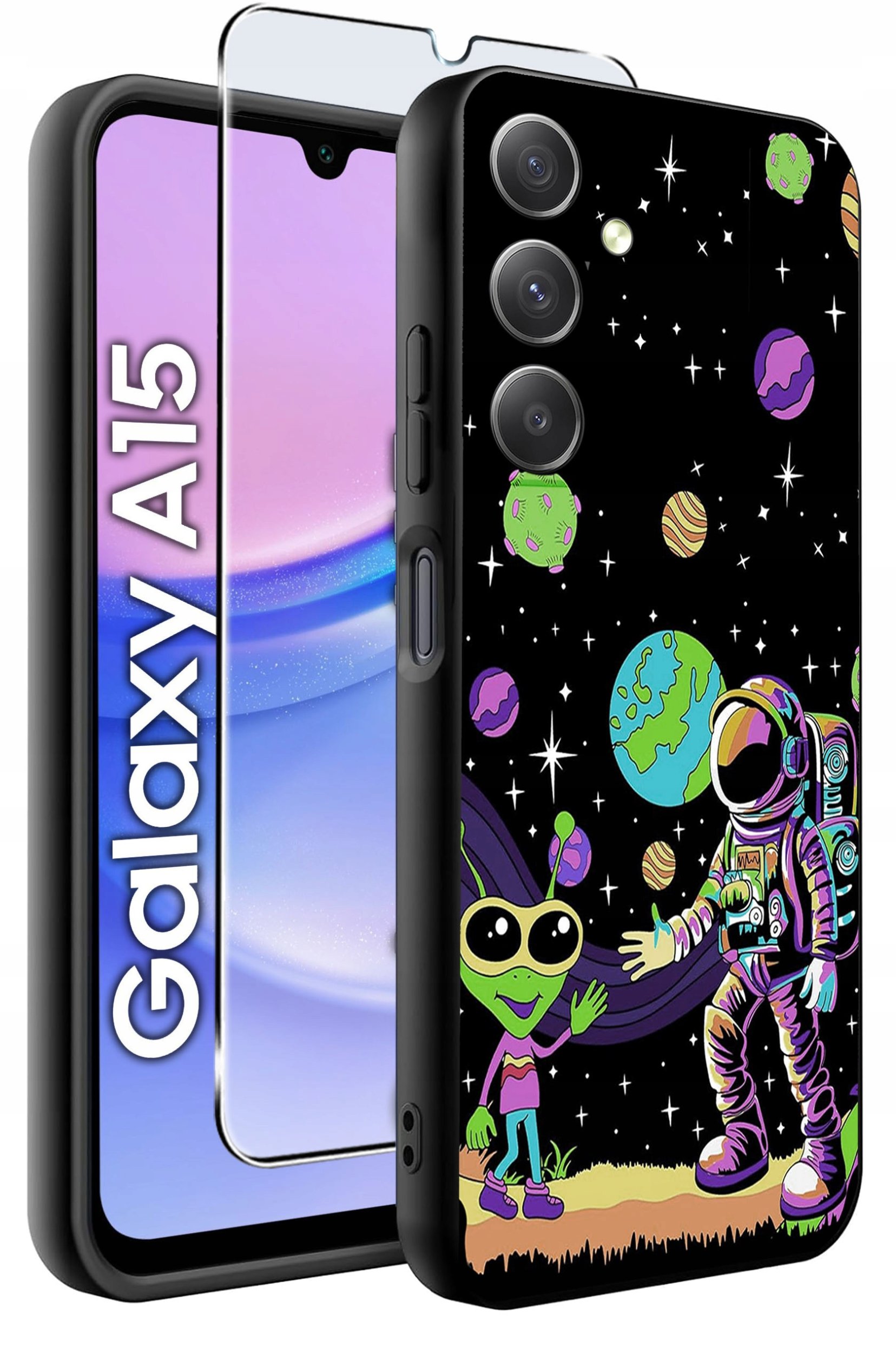 ETUI do Samsung A15 4G | 15 5G WZORY | SILIKONOWE MATT CASE + SZKŁO 9H