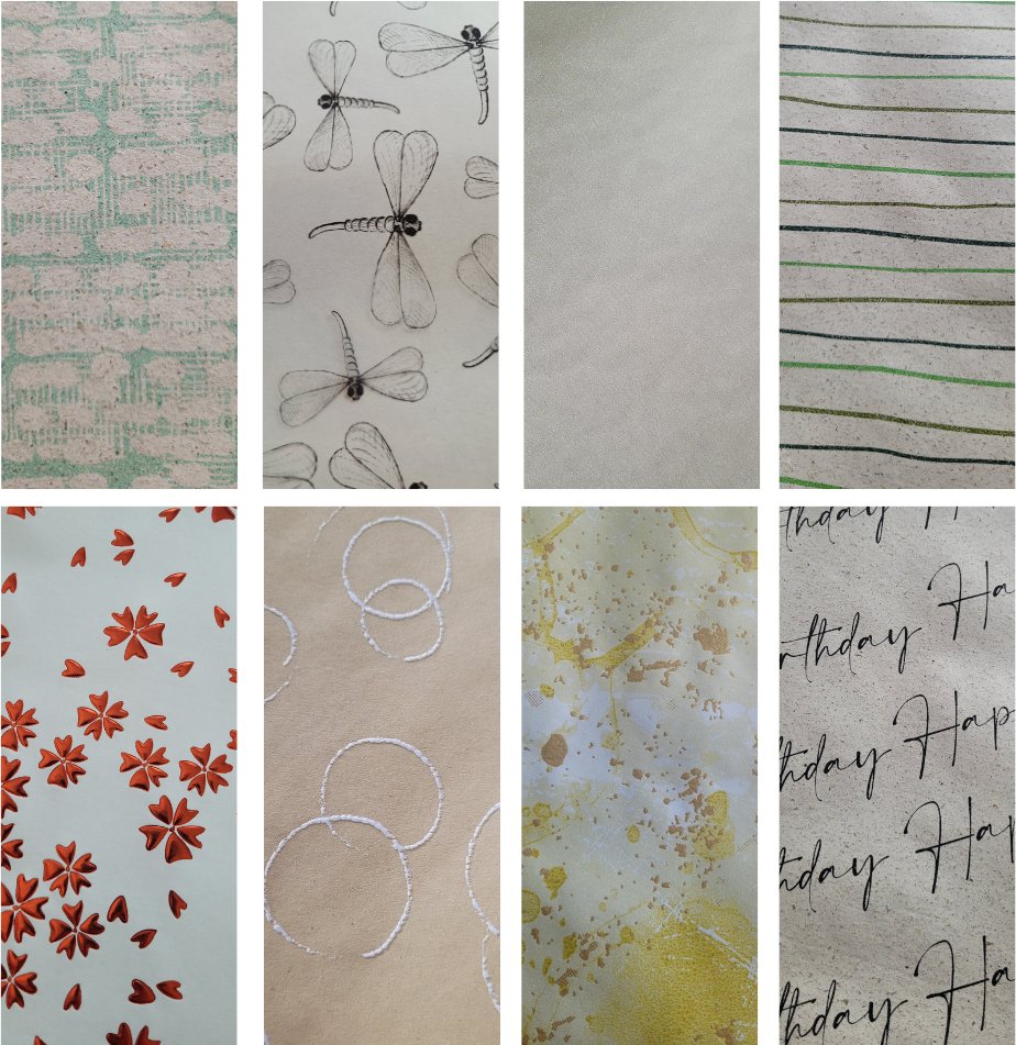 Zestaw papierów do pakowania różne wzory 70cmx1,5m 60szt ZST84