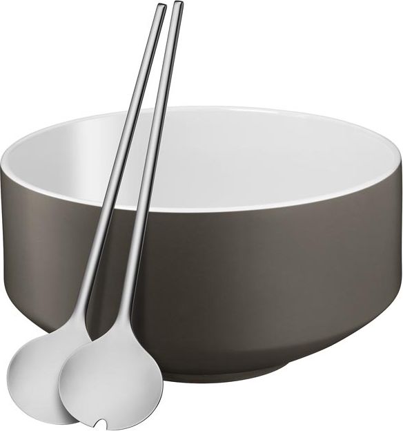 WMF WMF - Zestaw do sałatek: miska+sztućce, szary