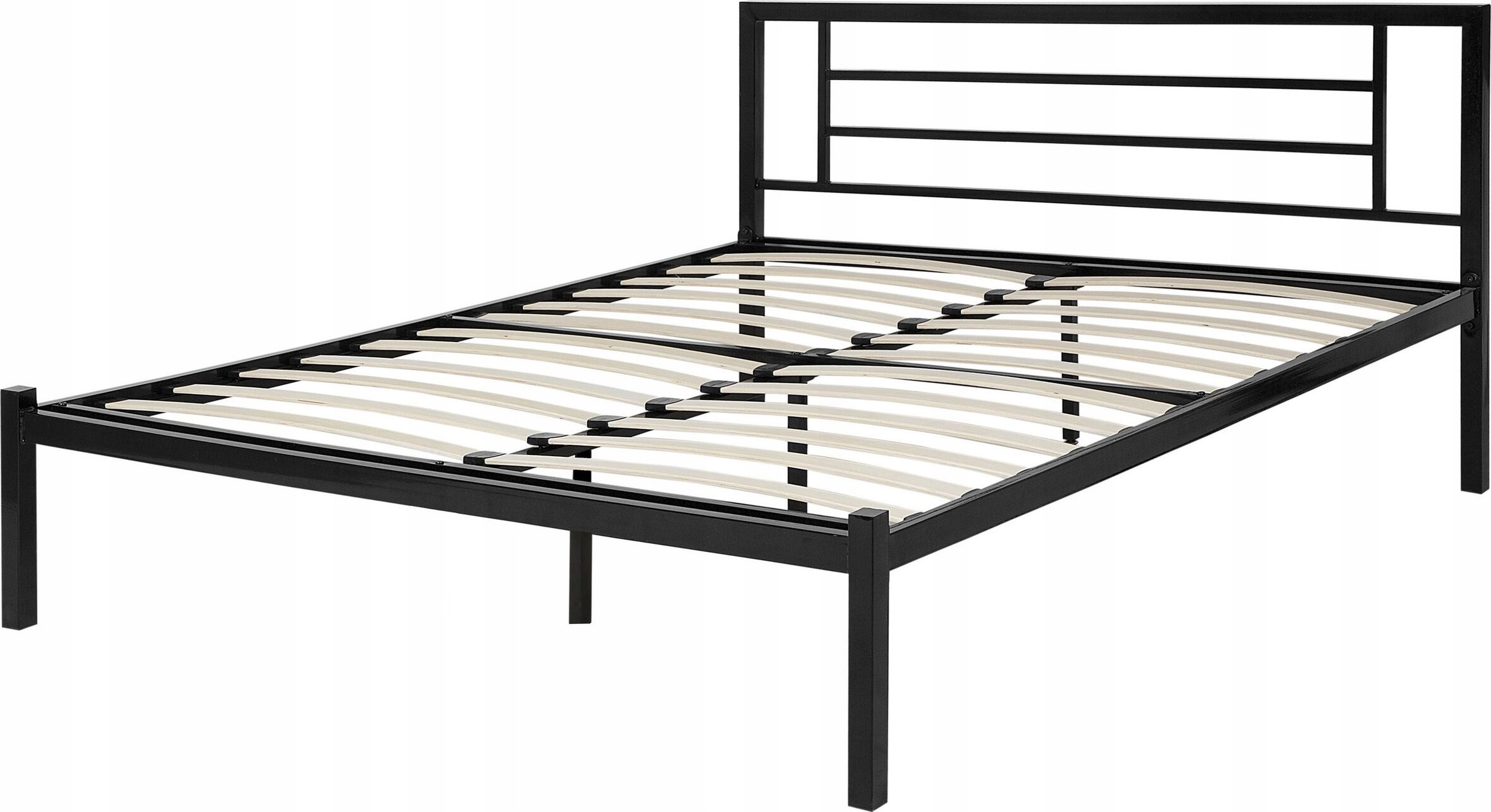 Beliani Łóżko metalowe 140 x 200 cm czarne CUSSET