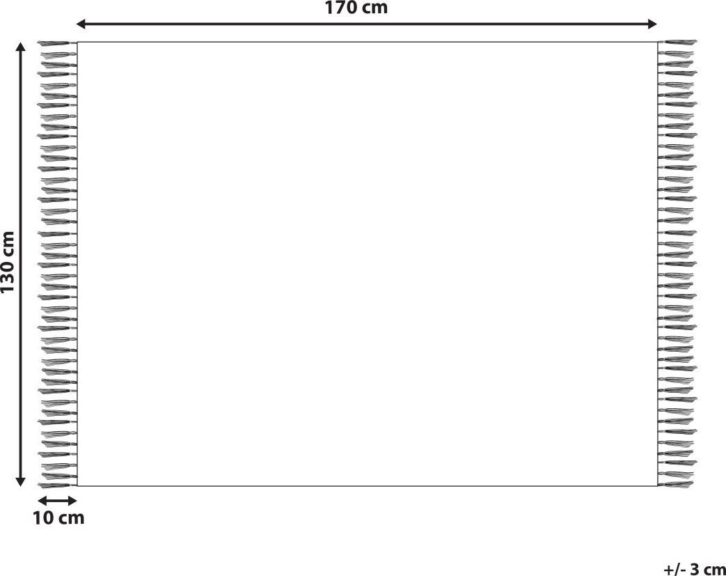 Beliani Koc bawełniany 130 x 170 cm beżowy z czarnym ULUYOL