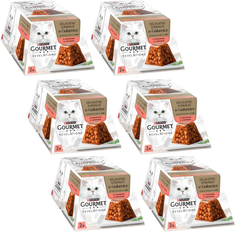 GOURMET Revelations Delikatne Kawałki w Galaretce z Łososiem 6x(2x57g)