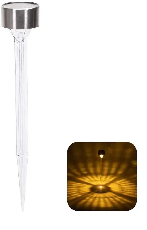 Lampa ogrodowa solarna LED ze stali nierdzewnej białe ciepłe promienie