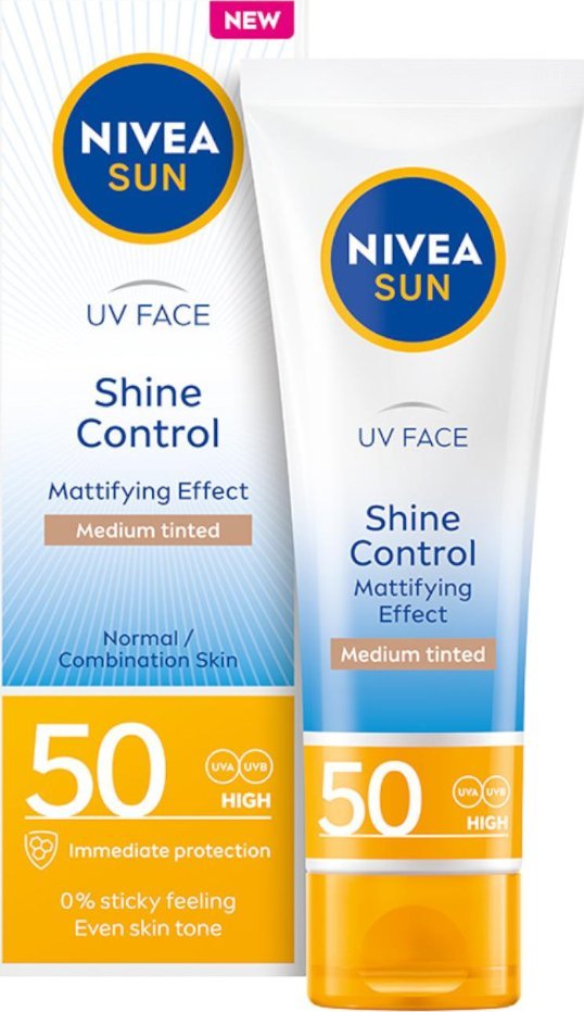 Osram NIVEA SUN Shine Control Matujący koloryzujący krem do twarzy SPF 50, 50 ml