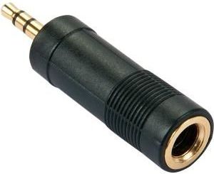Adapter AV Lindy Jack 3.5mm - Jack 6.3mm czarny (35621)