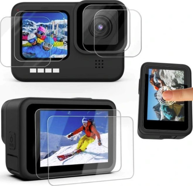 SunnyLife ZESTAW 6 SZKIEŁ SZKŁO HARTOWANE NA EKRANY OBIEKTYW DO GOPRO HERO 12 11 10 9