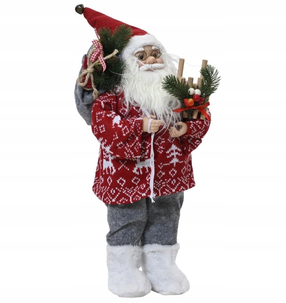 Figurka Świąteczna Święty Mikołaj poliestrowy 45cm 1szt