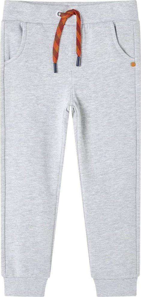 vidaXL Dziecięce spodnie dresowe, szary melanż, 140