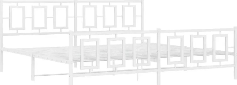 Elior Białe metalowe loftowe łóżko małżeńskie 200x200 cm - Esenti