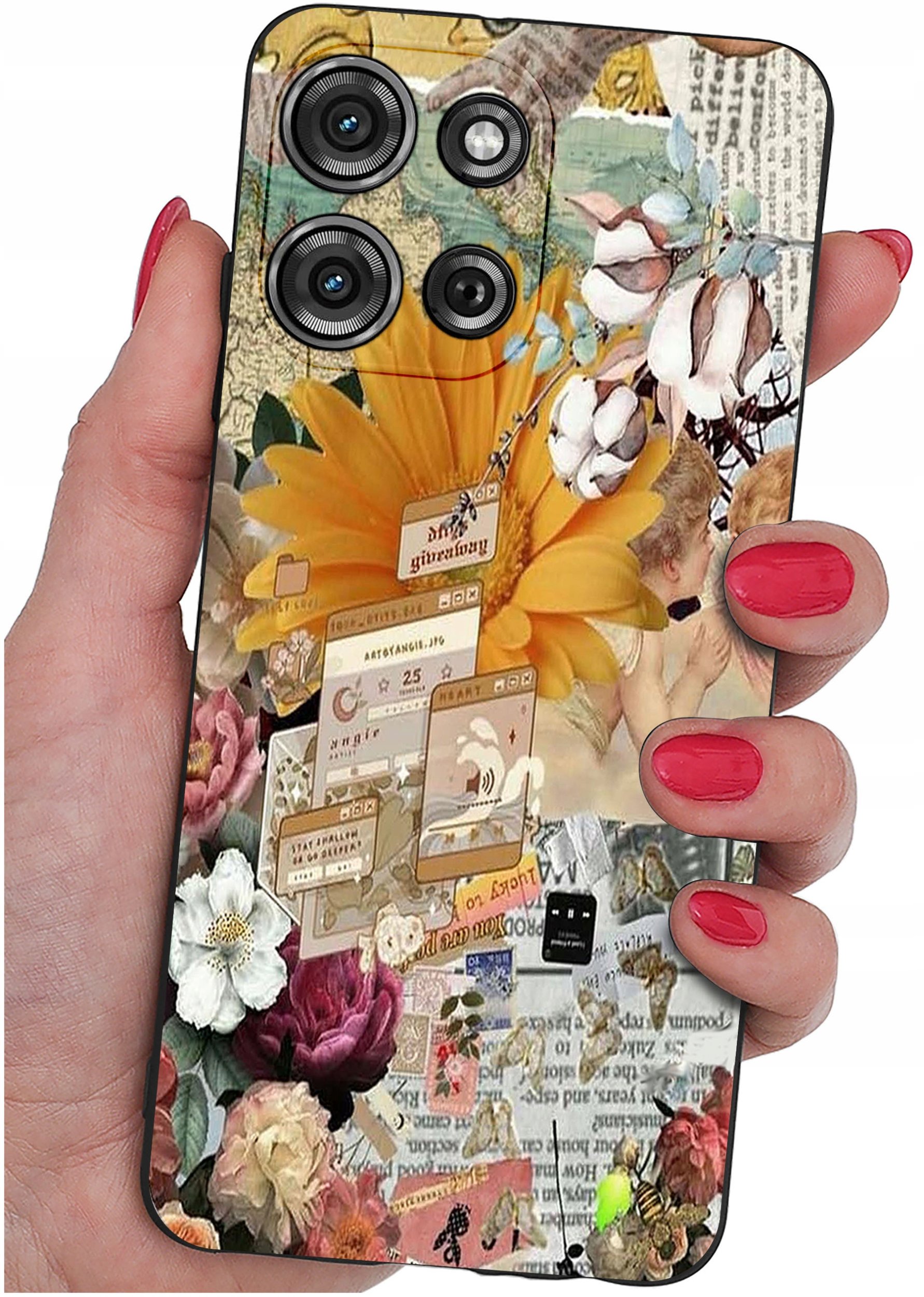 Etui do Motorola G75 5G | WZORY | SILIKONOWE MATT SZKŁO 9H