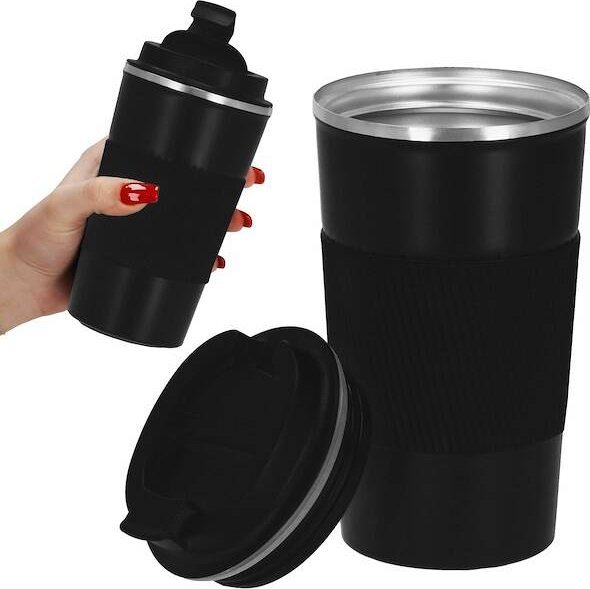 Springos Kubek termiczny 500 ml ze stali nierdzewnej na kawę herbatę czarny UNIWERSALNY