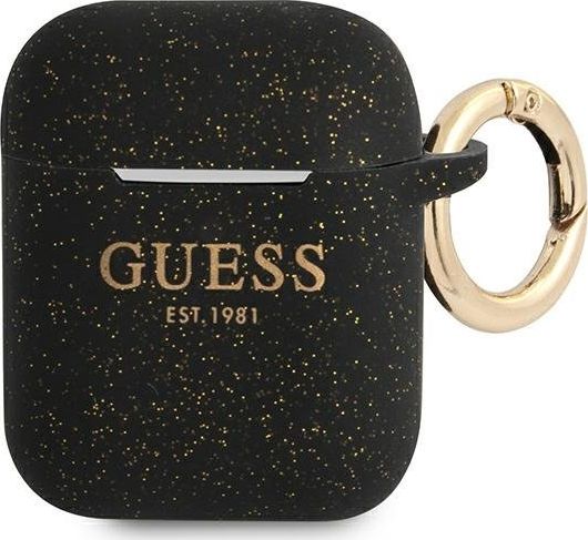 Guess Etui ochronne GUA2SGGEK Silicone Glitter do AirPods 1/2 czarne
