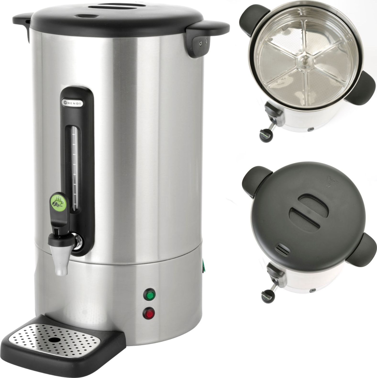 Hendi Zaparzacz perkolator do kawy z niekapiącym kranikiem stalowy Concept Line 13 l - Hendi 211441 Zaparzacz perkolator do kawy z niekapiącym kraniki
