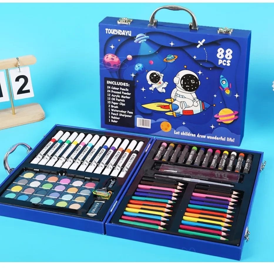 Extralink | Zestaw artystyczny do malowania | niebieski astronauta 88 elementów